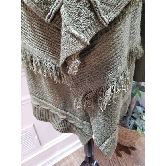 Signature 1 Studio Women Olive Green Acrylic Long Sleeve Open Front Cardigan 1X - Picture 4 of 12